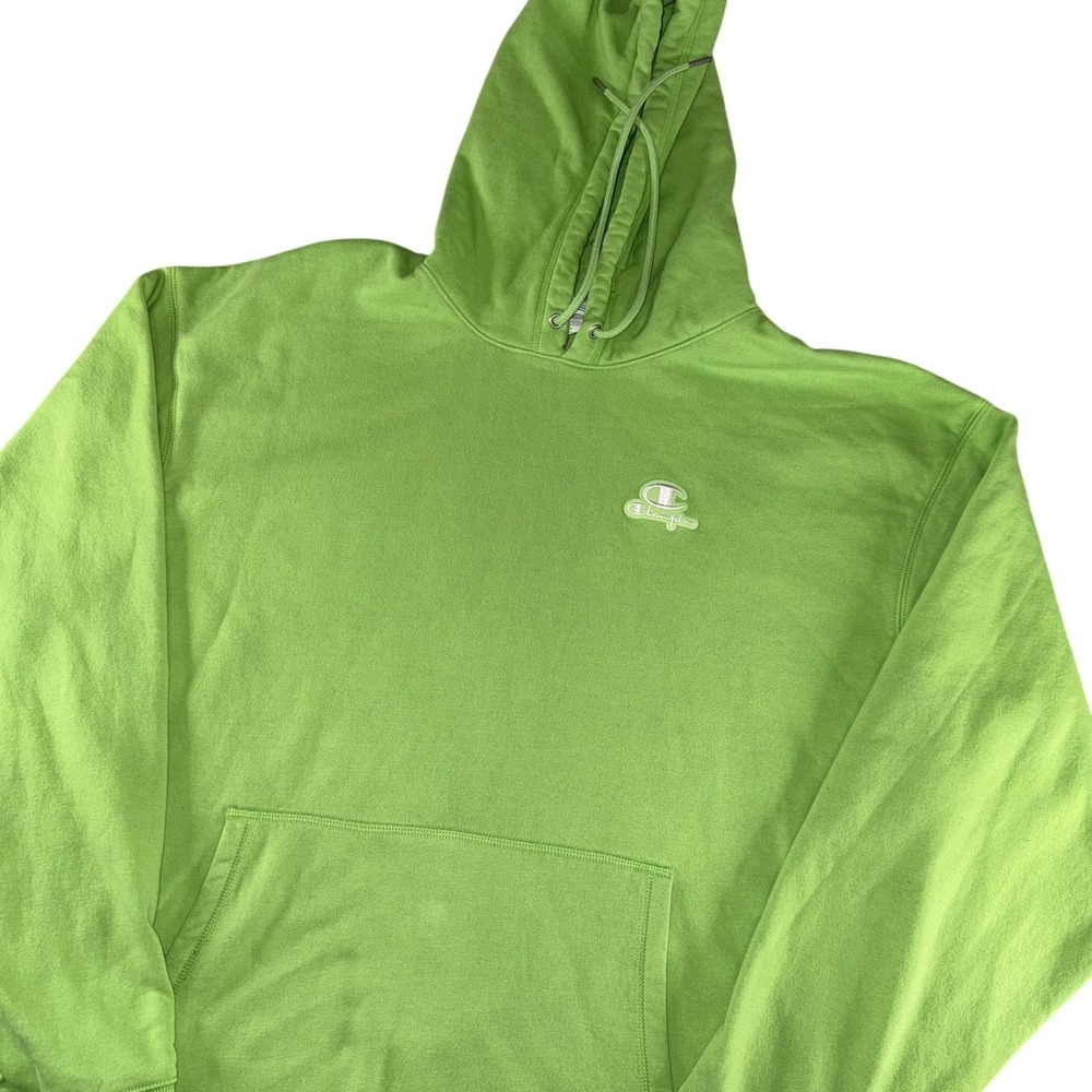 Champion Hoodie Mens XL Green Classic Fleece Pullover‎ Kangaroo Pocket Logo